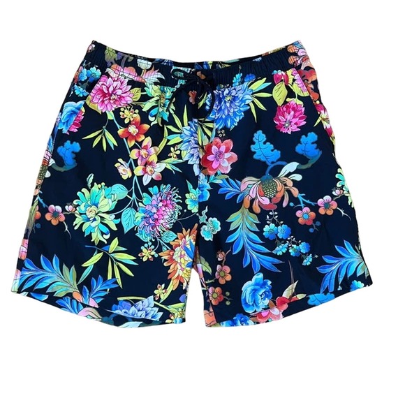 NWOT Mens Johnny Was Swim Shorts Floral SZ S‎ - Picture 1 of 6